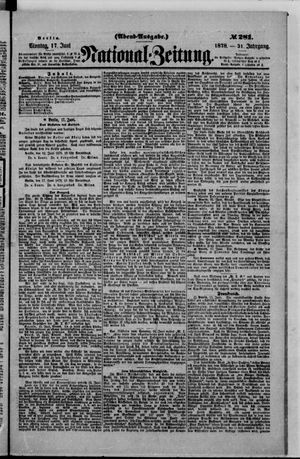 Nationalzeitung vom 17.06.1878