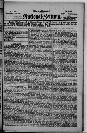 Nationalzeitung vom 20.06.1878