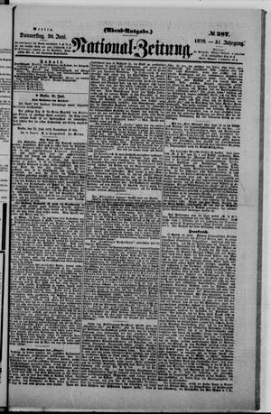 Nationalzeitung vom 20.06.1878