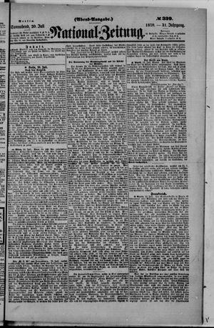 Nationalzeitung vom 20.07.1878