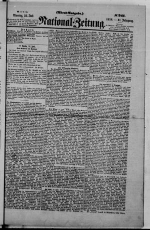 Nationalzeitung on Jul 22, 1878