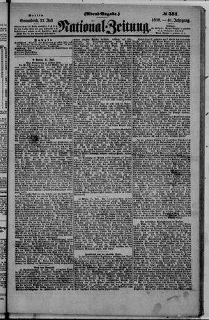 Nationalzeitung vom 27.07.1878