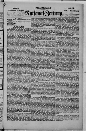 Nationalzeitung on Aug 10, 1878