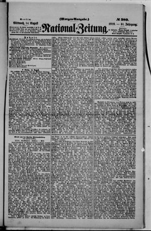 Nationalzeitung vom 14.08.1878