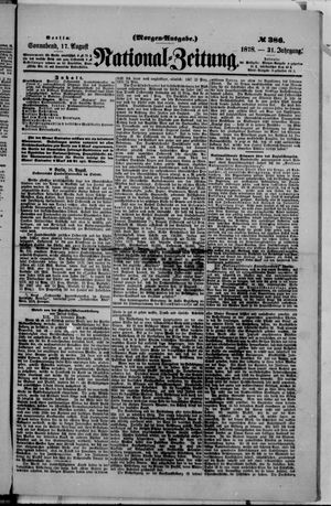 Nationalzeitung vom 17.08.1878