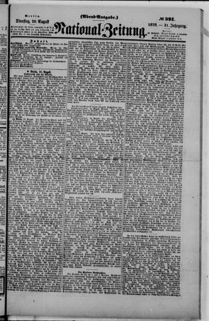 Nationalzeitung on Aug 20, 1878