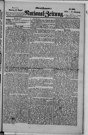 Nationalzeitung vom 26.08.1878