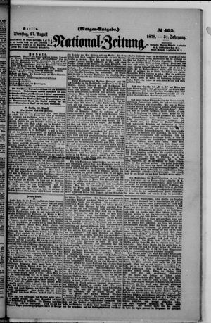 Nationalzeitung on Aug 27, 1878