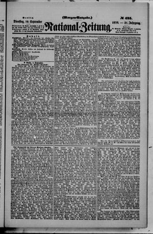 Nationalzeitung vom 10.09.1878