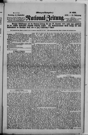 Nationalzeitung vom 15.09.1878
