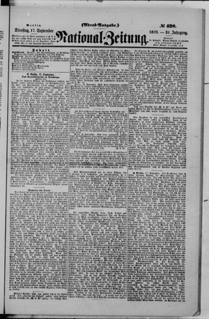 Nationalzeitung vom 17.09.1878