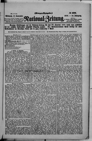 Nationalzeitung on Sep 18, 1878