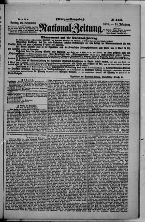 Nationalzeitung on Sep 20, 1878