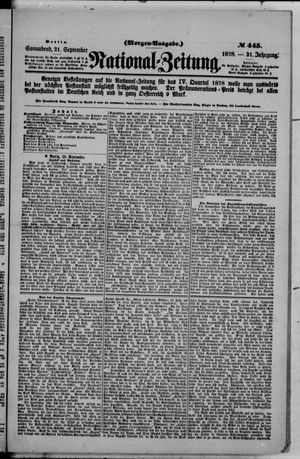 Nationalzeitung vom 21.09.1878