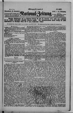 Nationalzeitung on Sep 28, 1878