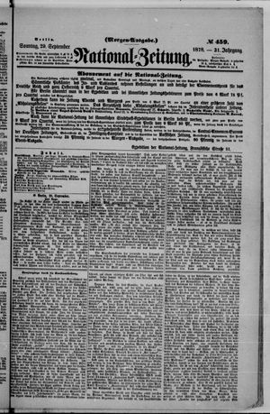 Nationalzeitung vom 29.09.1878