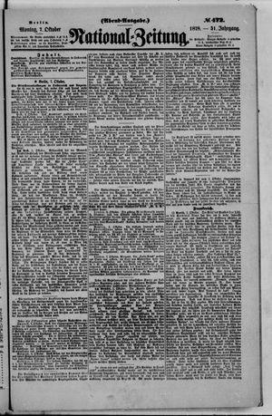 Nationalzeitung vom 07.10.1878