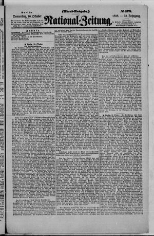 Nationalzeitung vom 10.10.1878