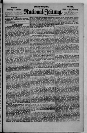 Nationalzeitung vom 14.10.1878