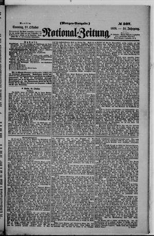 Nationalzeitung on Oct 27, 1878