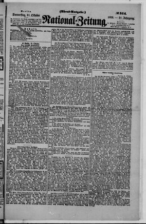 Nationalzeitung vom 31.10.1878