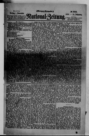 Nationalzeitung vom 01.11.1878