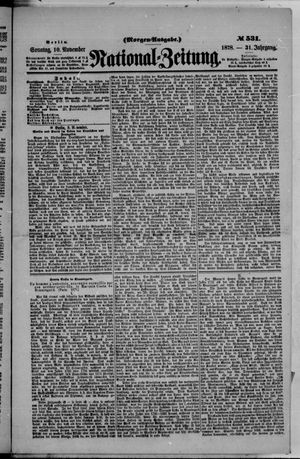 National-Zeitung vom 10.11.1878