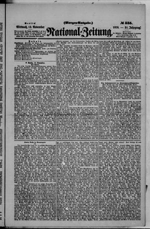 Nationalzeitung on Nov 13, 1878