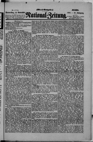 Nationalzeitung vom 14.11.1878