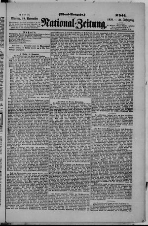 National-Zeitung vom 18.11.1878