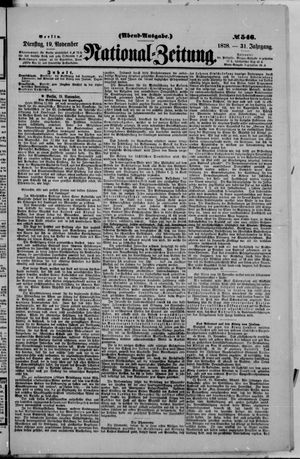 National-Zeitung on Nov 19, 1878