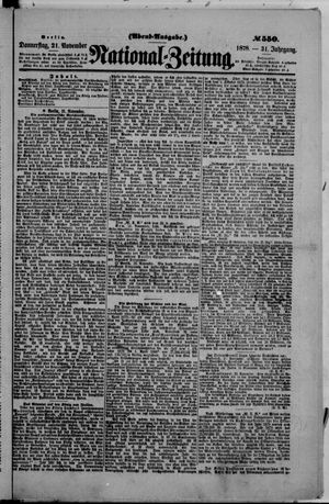 National-Zeitung on Nov 21, 1878