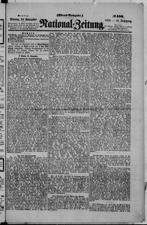 Nationalzeitung on Nov 25, 1878