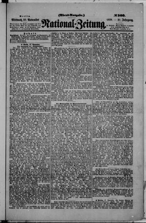 Nationalzeitung on Nov 27, 1878