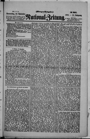 Nationalzeitung vom 28.11.1878