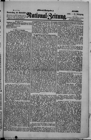 Nationalzeitung vom 28.11.1878