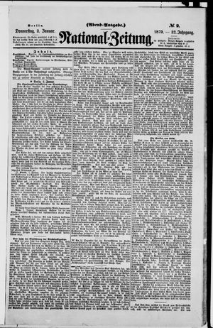 Nationalzeitung vom 02.01.1879