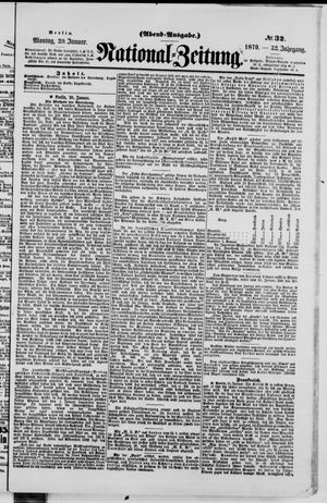 Nationalzeitung vom 20.01.1879