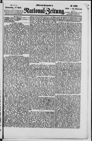 Nationalzeitung vom 10.04.1879