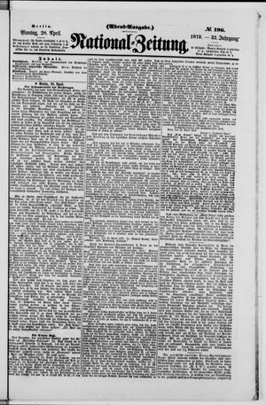 Nationalzeitung vom 28.04.1879