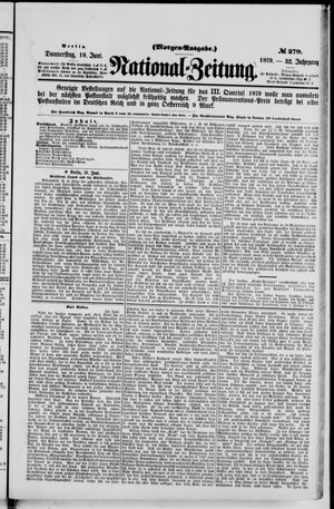 Nationalzeitung vom 19.06.1879