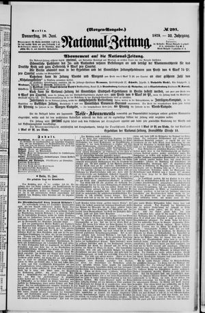 Nationalzeitung vom 26.06.1879