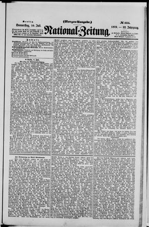 Nationalzeitung vom 10.07.1879