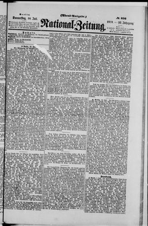 Nationalzeitung vom 10.07.1879