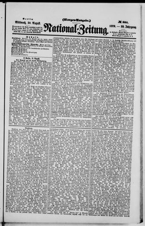 Nationalzeitung on Aug 20, 1879