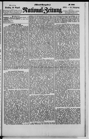 Nationalzeitung vom 26.08.1879