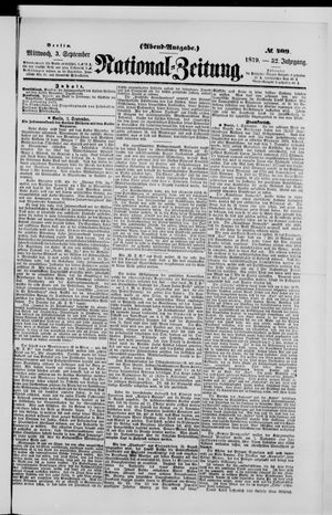 Nationalzeitung on Sep 3, 1879