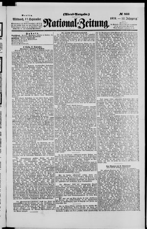 National-Zeitung vom 17.09.1879