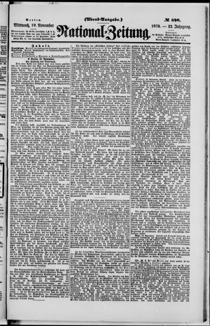Nationalzeitung vom 19.11.1879