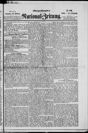 Nationalzeitung vom 22.02.1880